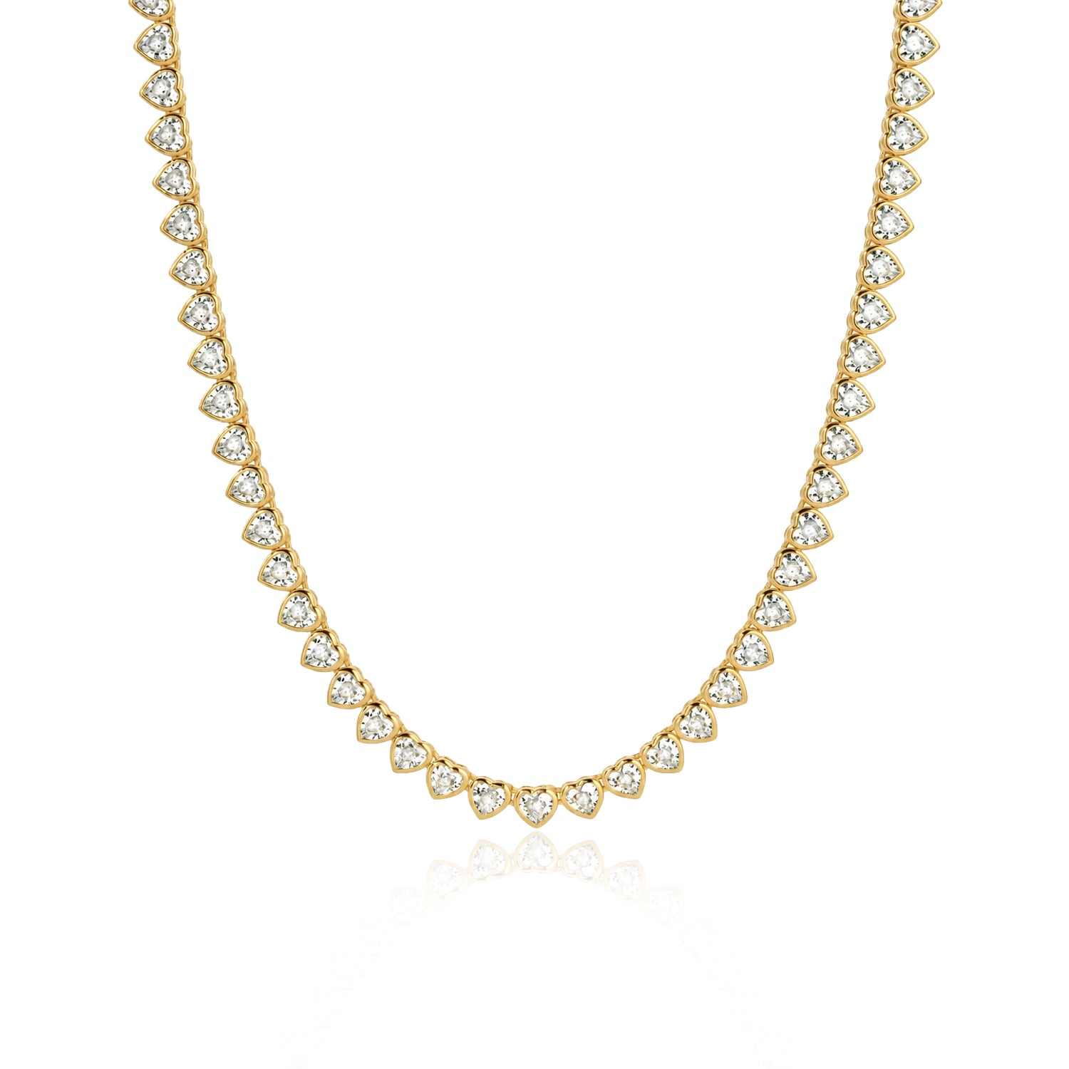 Heart Bezel Diamond Bezel Tennis Necklace