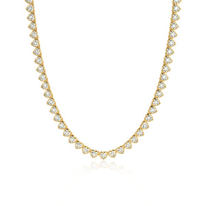 Heart Bezel Diamond Bezel Tennis Necklace