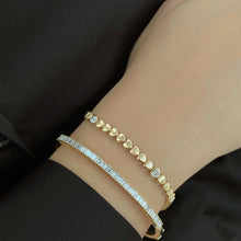 Load image into Gallery viewer, Heart Diamond Golden Tennis Bracelet
