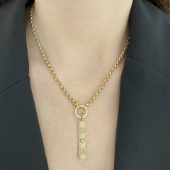 Heart Diamond Plate Personalized Pave Charm