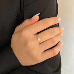 Stone Pave Heart Ring