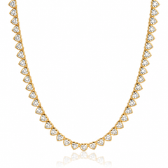 Heart Bezel Diamond Bezel Tennis Necklace