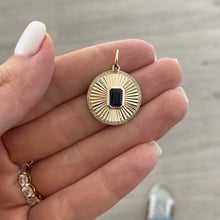 Load image into Gallery viewer, Gemstone Striped Round Medallion Charm with Diamonds
