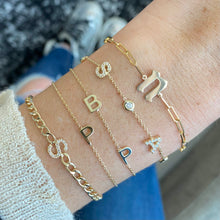 Load image into Gallery viewer, Gothic Initial Paperclip Bracelet
