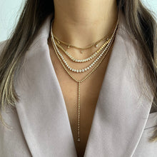 Load image into Gallery viewer, Pear Drop Lariat Tennis Necklace
