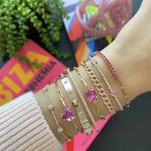 Load image into Gallery viewer, Oval Semi Precious Gemstone Paperclip Bracelet
