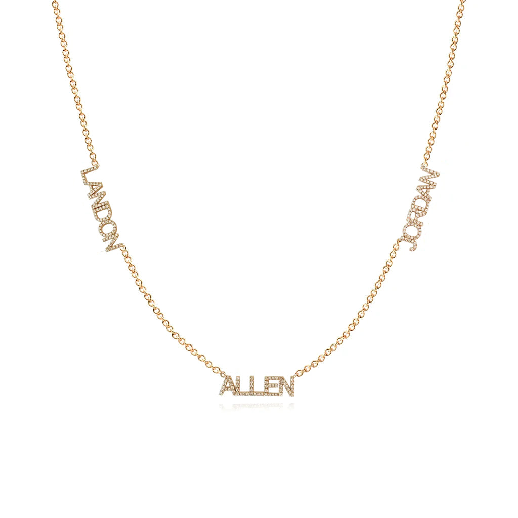 Multiple Diamond Names Necklace