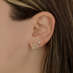 Five Pave Wrap Earrings
