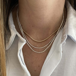 Thin Diamond Tennis Necklace