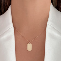 Medium Gold Dog Tag Charm