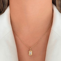 Fluted Bezel Diamond Charm
