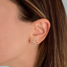 Load image into Gallery viewer, Two Solitaire Diamond Chain Earring
