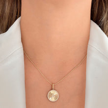Load image into Gallery viewer, Round Striped Pave Initial Charm

