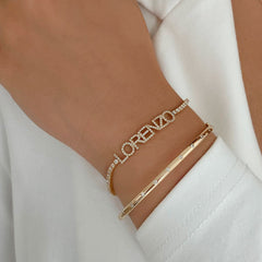 Personalized Thin Diamond Tennis Bracelet