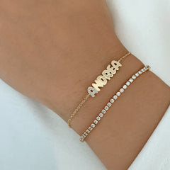 Pave Initial Gold Name Bracelet