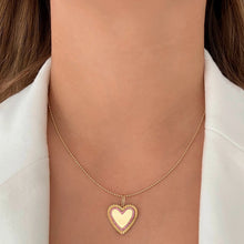 Load image into Gallery viewer, Large Fluted Pink Sapphire Outline Heart Charm
