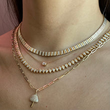 Load image into Gallery viewer, Bezel Pear and Marquise Golden Tennis Necklace
