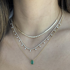 Emerald Pear Gemstone Pear Necklace