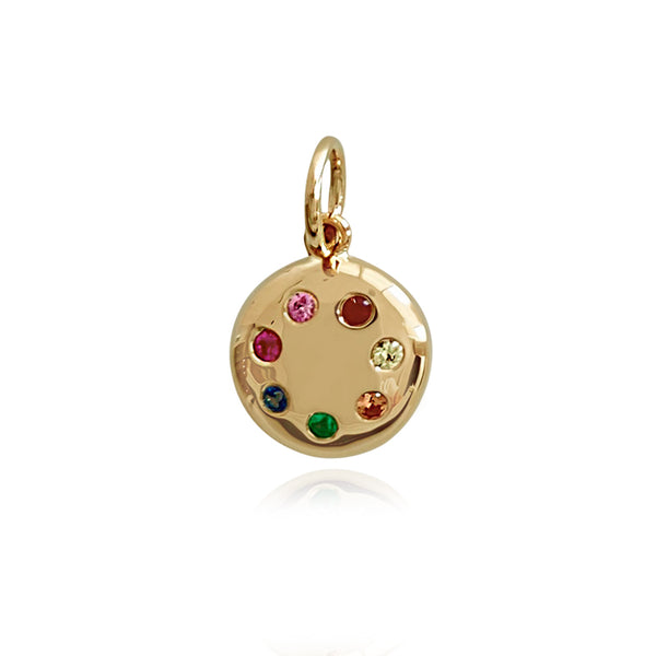 Mini Rainbow Dome Round Charm