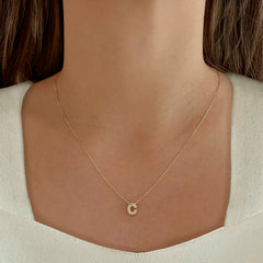 Block Initial Necklace