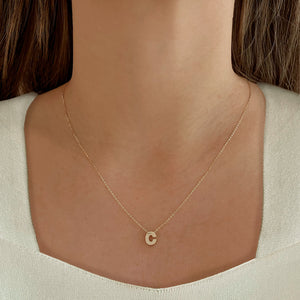 Block Initial Necklace