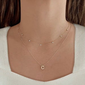 Block Initial Necklace