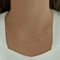 Seven Dangling Diamonds Necklace
