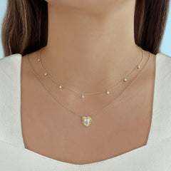 Fluted Bezel Diamond Necklace