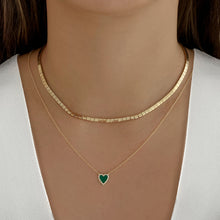 Load image into Gallery viewer, Small Pave Outline Stone Heart Necklace
