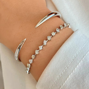 Diagonal Multi Shape Diamond Tennis Bracelet