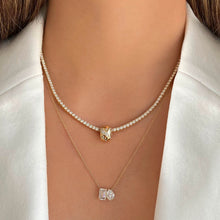 Load image into Gallery viewer, Scattered Diamonds Loop Gold Charm
