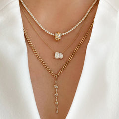Four Diamonds Pave Bar Charm