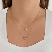 Load image into Gallery viewer, Dripping Scattered Gemstone Heart Necklace
