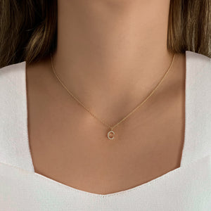 Uppercase Pave Initial Necklace