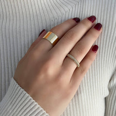 Thick Gold Cigar Band Ring
