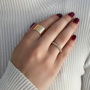 Three-Row Diamond Dome Ring