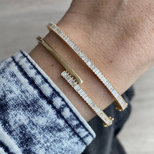 Load image into Gallery viewer, Half Gold Half Baguette Bangle
