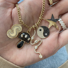 Load image into Gallery viewer, Black Mushroom Charm with Baguette Diamonds
