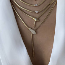 Load image into Gallery viewer, Diamond Snake Emerald Eyes Necklace
