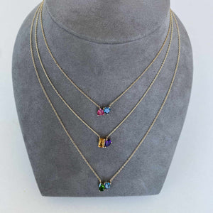 Small Two-Gemstones Necklace