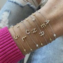 Load image into Gallery viewer, Initial Pave Bezel Bracelet
