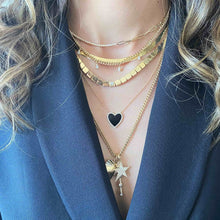 Load image into Gallery viewer, Large Pave Outline Stone Heart Necklace
