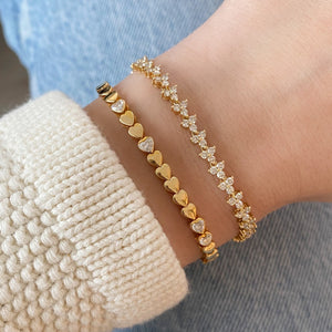 Trio Diamond Half Way Tennis Bracelet