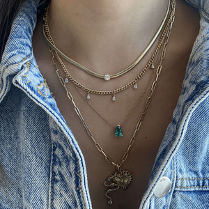 Emerald Pear Gemstone Pear Necklace