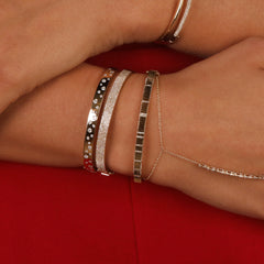 Slim Fluted Pave Bangle