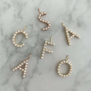 Large Pearl Initial Charm