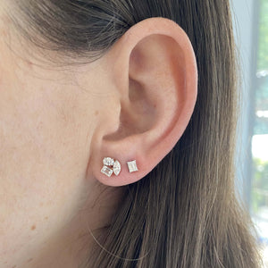 Three Mini Multi Shape Diamond Earring (Single)