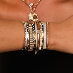 Thin Segment Diamond Bangle