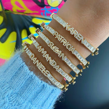 Load image into Gallery viewer, Personalized Baguette Sliding Bangle

