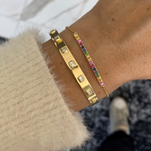 Large Rainbow Bar Bracelet